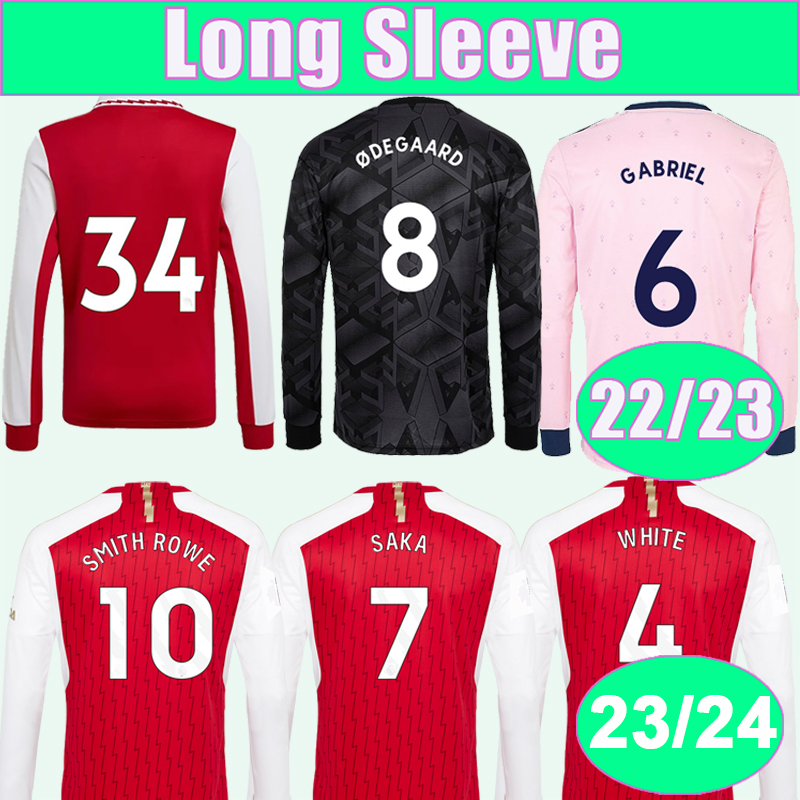 

2023 24 SAKA PEPE Mens Soccer Jerseys 22 23 GABRIEL TIERNEY WHITE G. JESUS Home Red Away 3rd Long Sleeve Football Shirts Adult Uniforms, Cx9547 22 23 home no patch