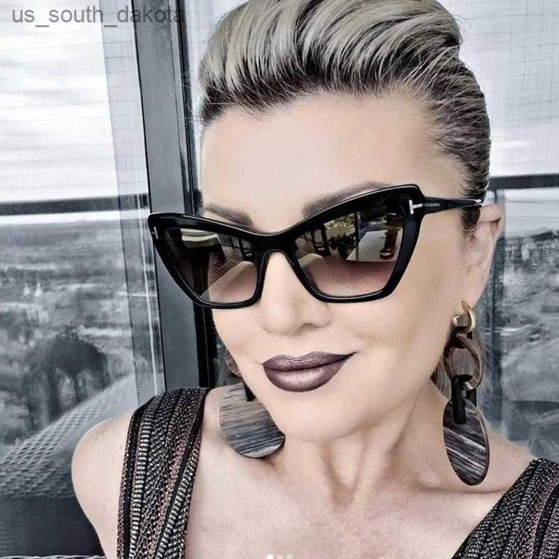 

New Type T Cateye Sunglasses Women Sexy Retro Cat Eye Brand Design PC Frame Sun Glasses Men Luxury Shades Celebrity Goggles L230523