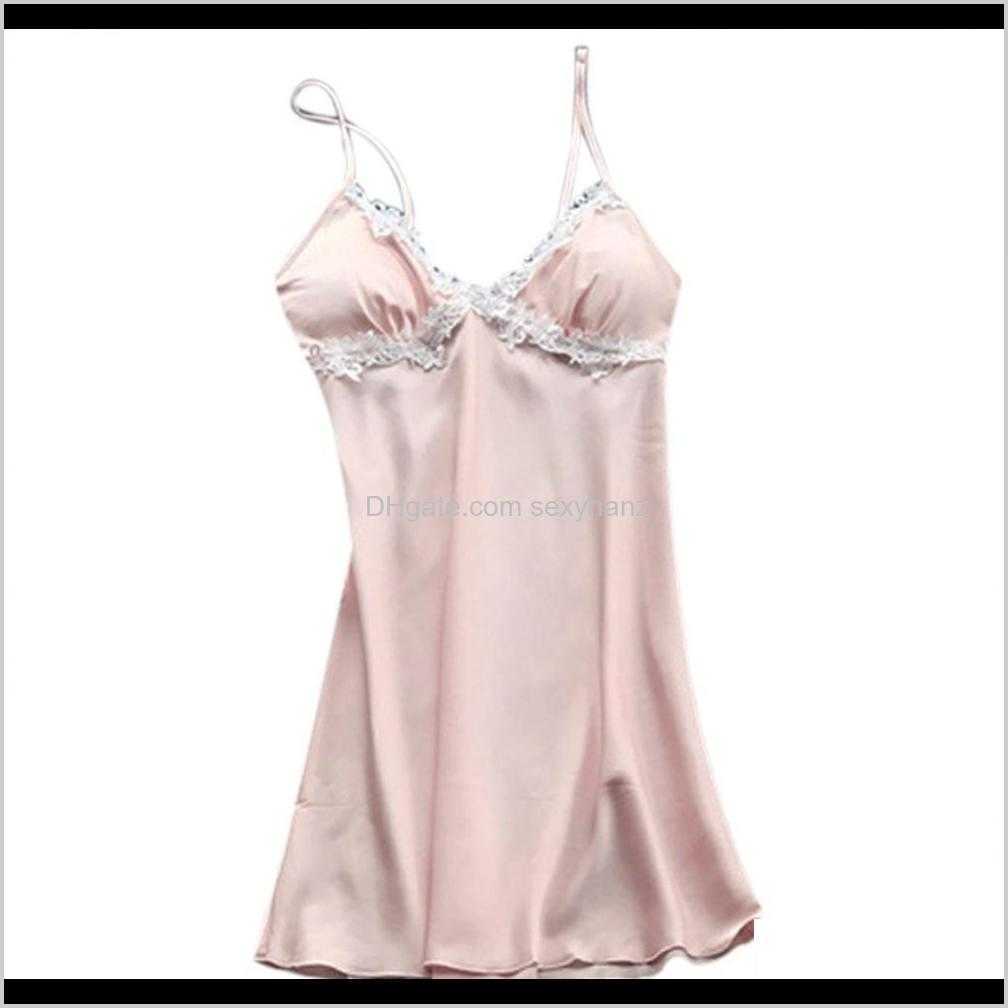 

Nkcq Ptos Camisoles & Tanks Underwear Apparel Drop Delivery Womens Satin Silk Nightdress Lingerie Sexy Top Sling Pajamas Comfortable Sleeveless La, Burgundy