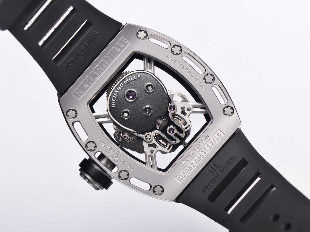 

RM052-01 SUPERCLONE Active tourbillon watches Skull wristwatch Luxury designer rm52-01 mysterious skull hollowed out full-automatic men's mechani 2 RX2Q, Black