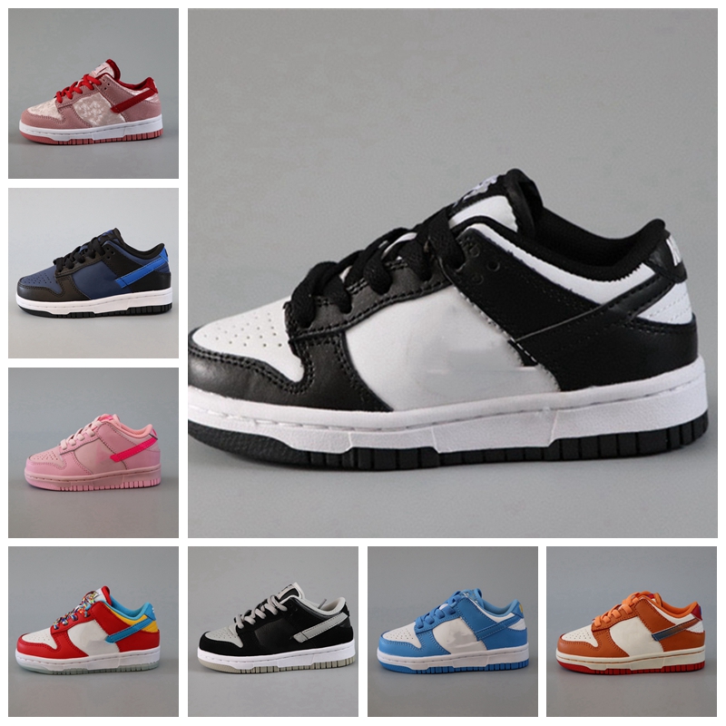 

2023 Athletic Kids Shoes Low Black White Panda Shoe Triple Pink Foam SB Lows TD Toddler Preschool Toddler Boys Girls UNC Blue University Red Shadow Sneakers size 24-37, #8