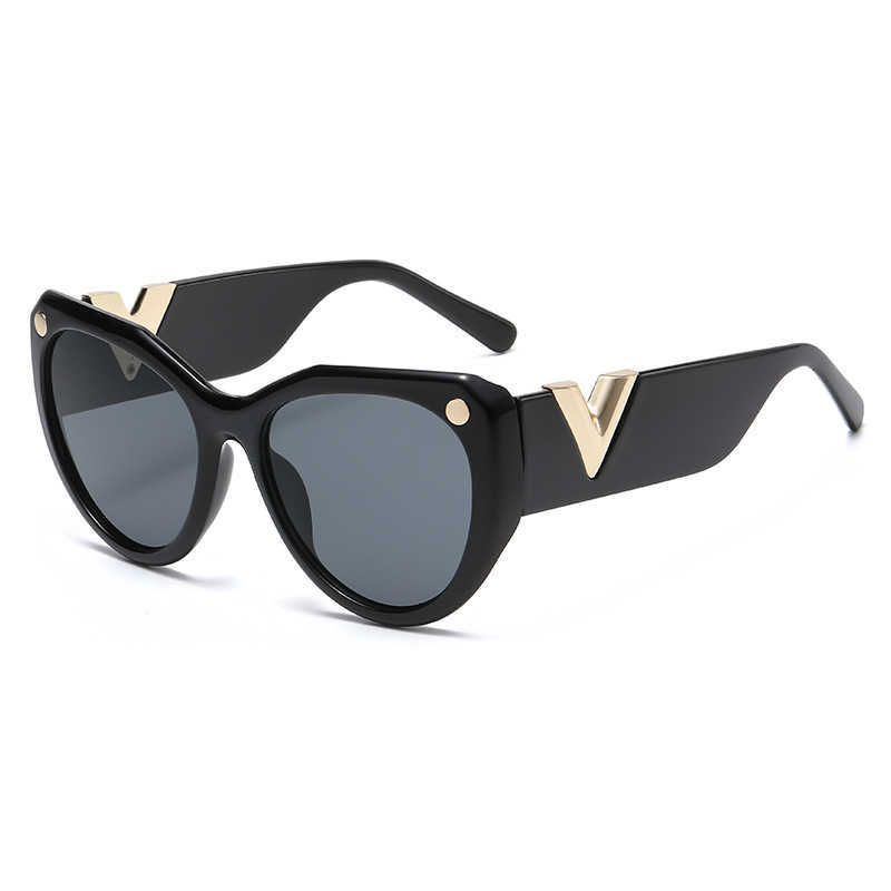 

Ins wide leg V-shaped sunscreen men's fashion cat's Eye Sunglasses Women's advanced sense