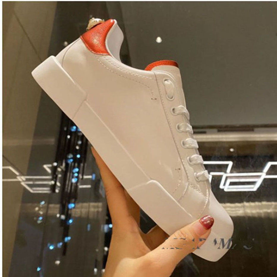 

Fashion men and women pearl buckle flat sneakers leather round toe lace-up casual shoes all season runway shoes mkjik0000002