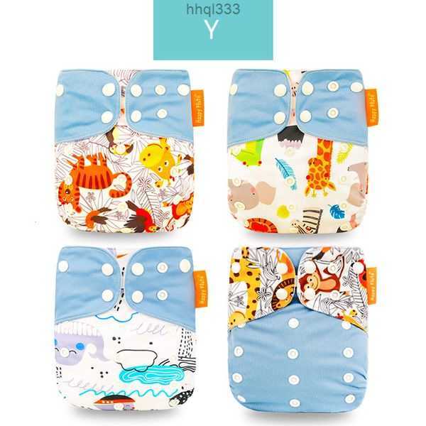 

82g2 E72b Cloth Diapers Happyflute Fashion Style Baby Nappy 4pcsset Cover Waterproof Reusable 230203, Bk38