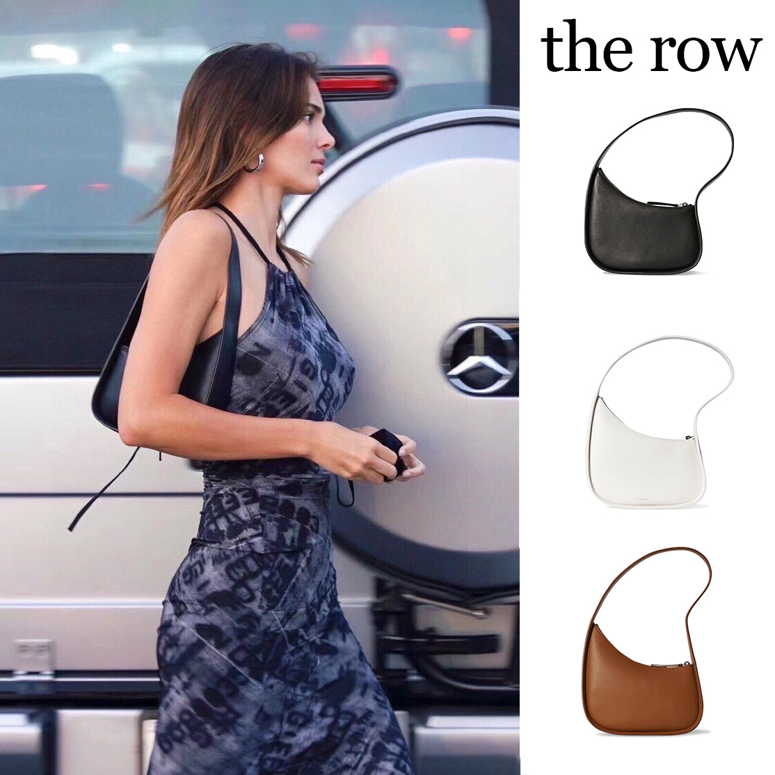 

Luxurys handbags the row underarm Bag Womens tote designer shoulder mini pochette half moon clutch bags Mens embossed logo wallet crossbody phone hobo Leather bags, Brown