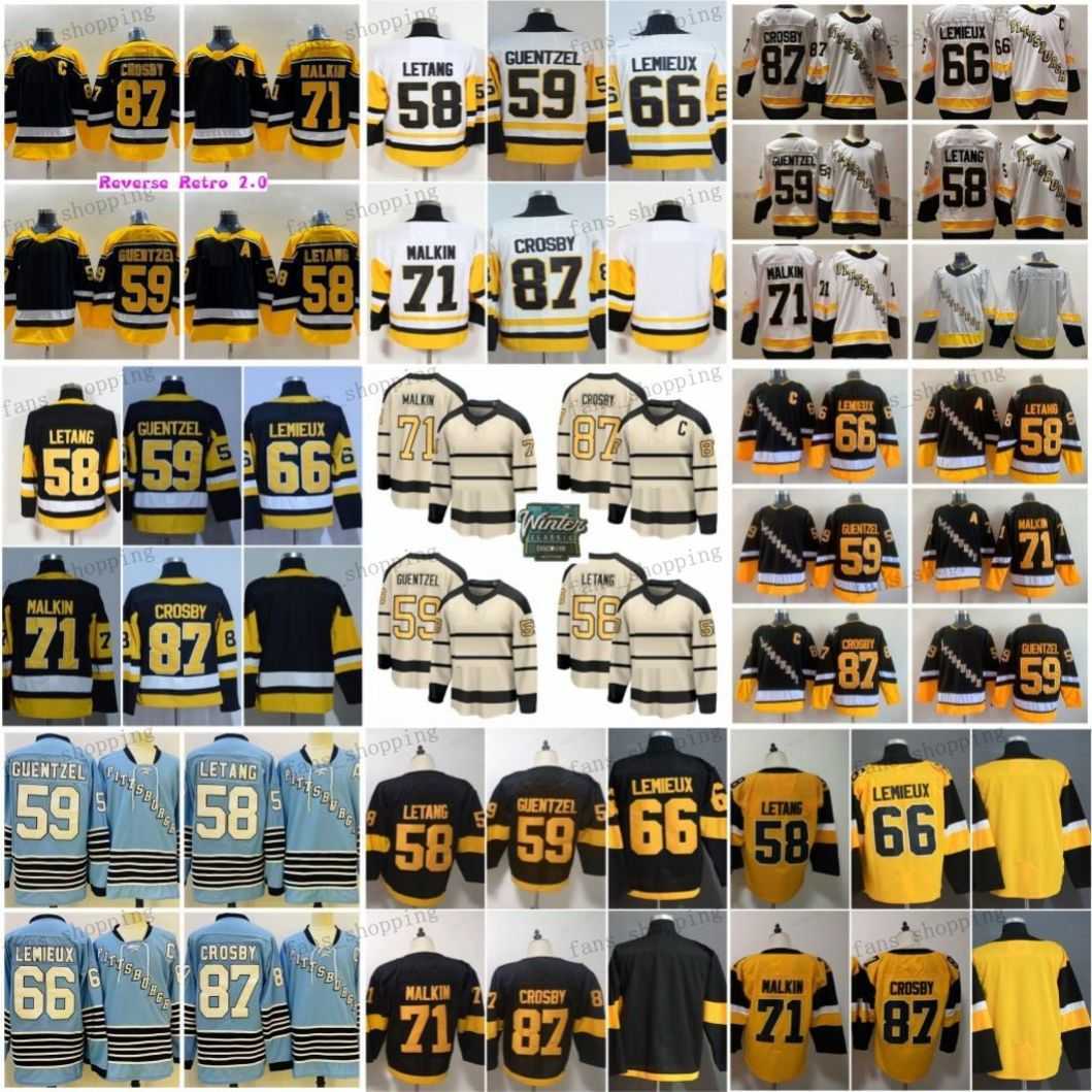 

Winter Classic 87 Sidney Crosby Hockey Jersey 71 Evgeni Malkin 59 Jake Guentzel 58 Kris Letang 66 Lemieux 21/22 Alternate Black Stitched Reverse Retro 2.0 Shirts, Men