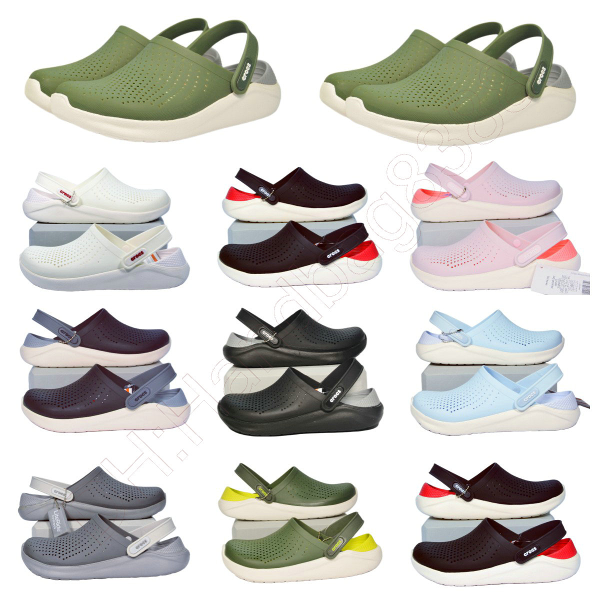 

Sandals EVA LiteRide CrocClog Crocodile Shoes Lightweight comfortable Women Men Summer Slides Designers Sandalias Slippers 204592 B08, Dark blue-pink