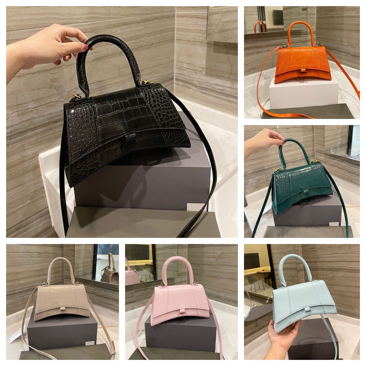 

Leather Shoulder Bags Designer Bag handbags hourglass bag pochette crossbody bags women's tote Luxury shopping men wallet card pockets B logo handbag