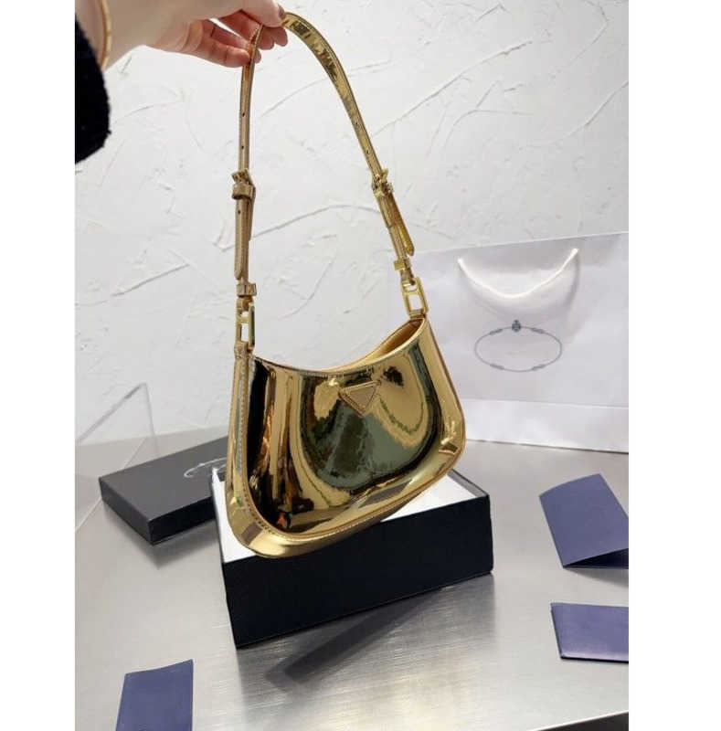 

Women designer bags hobo handbag Fashion Shopping Satchels bags Glossy patent leather crossbody messenger bags Luxury designer purses POCHETTE wallet, Gold