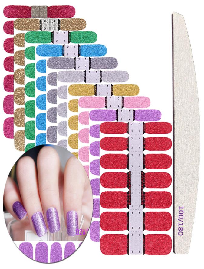 

multi optional Flash powder pure color nail polish sticker personality fashion new style nails decals nail patch nail stickers8394237