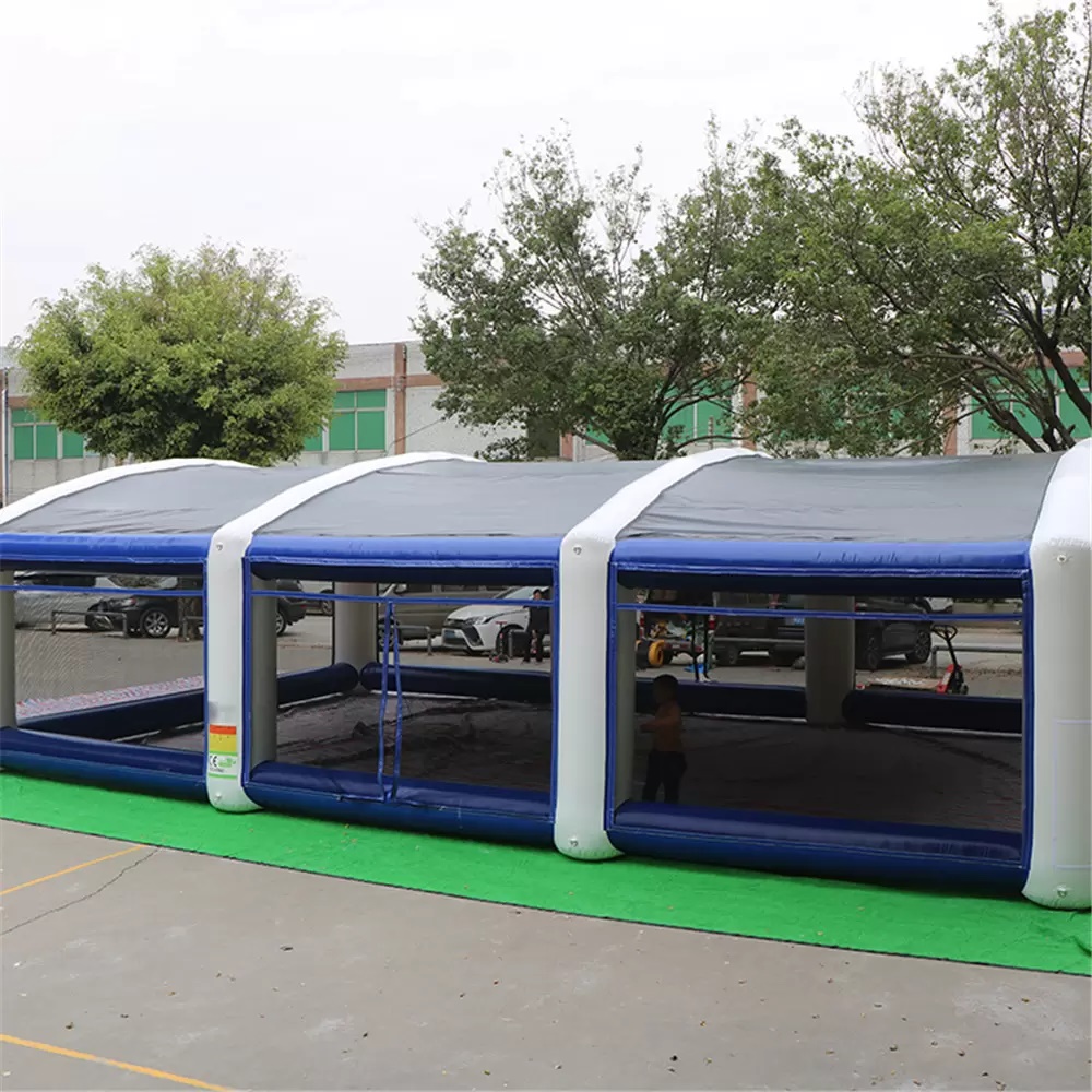

Customized 12mx8mx3m (39.5x26.5x10ftH) Oxford Party Event Tent Inflatable Wigwam Visible Sport Gaming Shelter Batting Cage Equipment Closed for Sale Air Pump