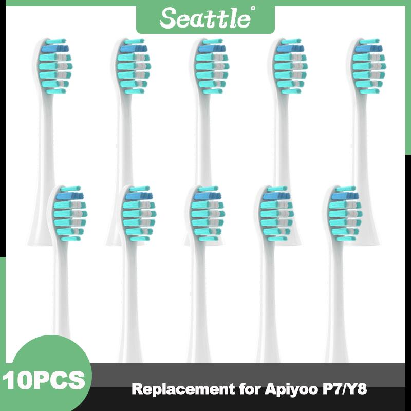 

Head New Type 10pcs Replacement for Apiyoo P7/Y8 Toothbrush Heads Electric Tooth DuPont Soft Brush Heads Smart Clean Head Nozzle