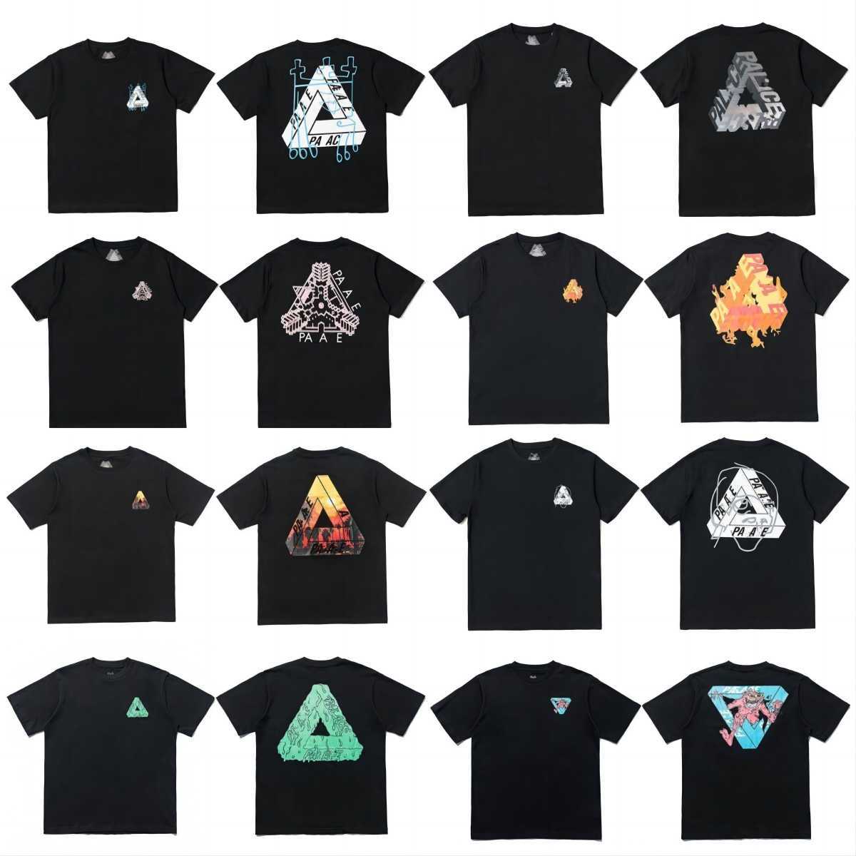 

Men women Loose Summer Hip Hop High Street Designer polo shirt shirts short sleeves triangle graffiti print trendy palacesT shirt for io, 11