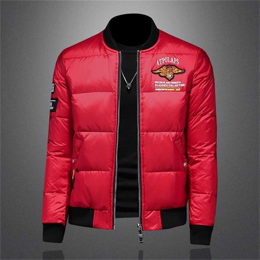 

Handsome Plus Size Casual Men's Down Jacket Flower Graffiti Ladies Winter Coat Trend Short Shiny Stand Collar Lightweight Top 2AU1