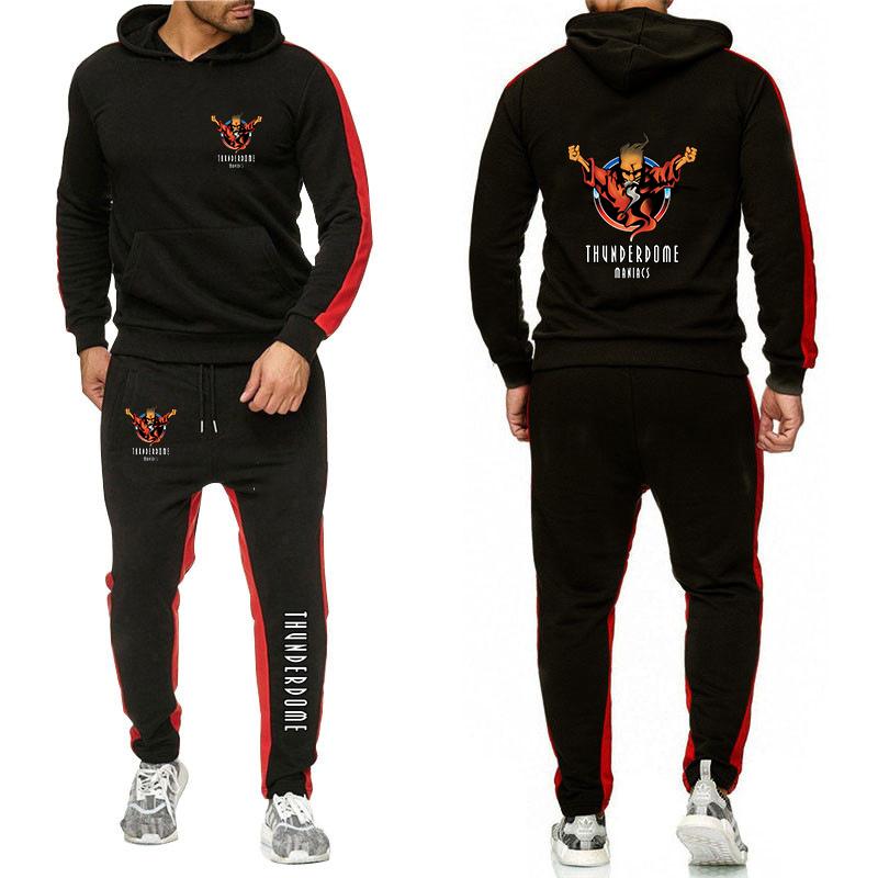 

Blazers 2022 New Men' Spring Autumn Thunderdome Print Casual Comfortable Spliced Pullover Hoodies Sportswear + Fashion Sweatpants Suit