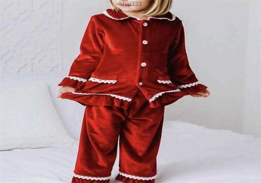 

6k3u Pajamas Red Christmas Baby Boy Girl Warm Family Pyjamas Sets Golden Velvet Kids Match Pajamas Children Dress Clothes Toddler Pjs 23650405, As picture 2