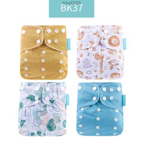 

Kl93 E72b Cloth Diapers Happyflute Fashion Style Baby Nappy 4pcsset Cover Waterproof Reusable 230203, Bk14