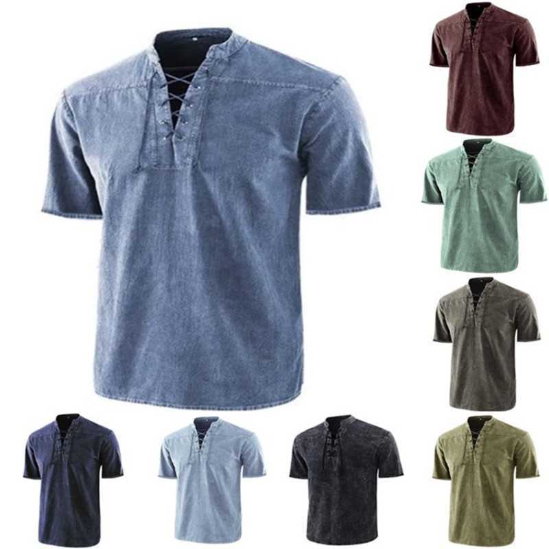 

Men's New Solid Up Standing Neck Casual Short Sleeve Shirt, Wine red