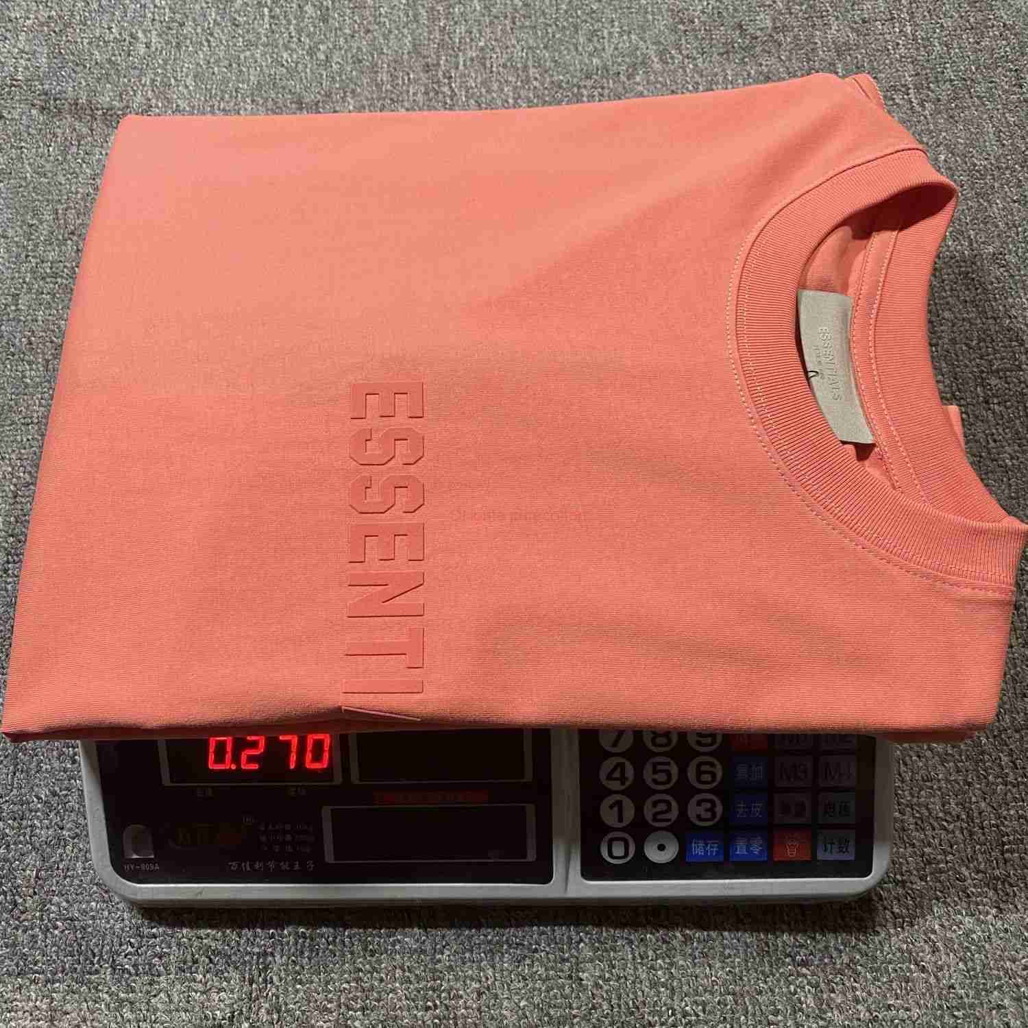 

Designer Fashion Clothing ESS Tees Tshirts Fears Of God Cotton FOG Essen Season 7 Flocking Printing Pure Cotton High Street Couple Loose Short Sleeves Luxury Casual S, Chest flocked large print coral color