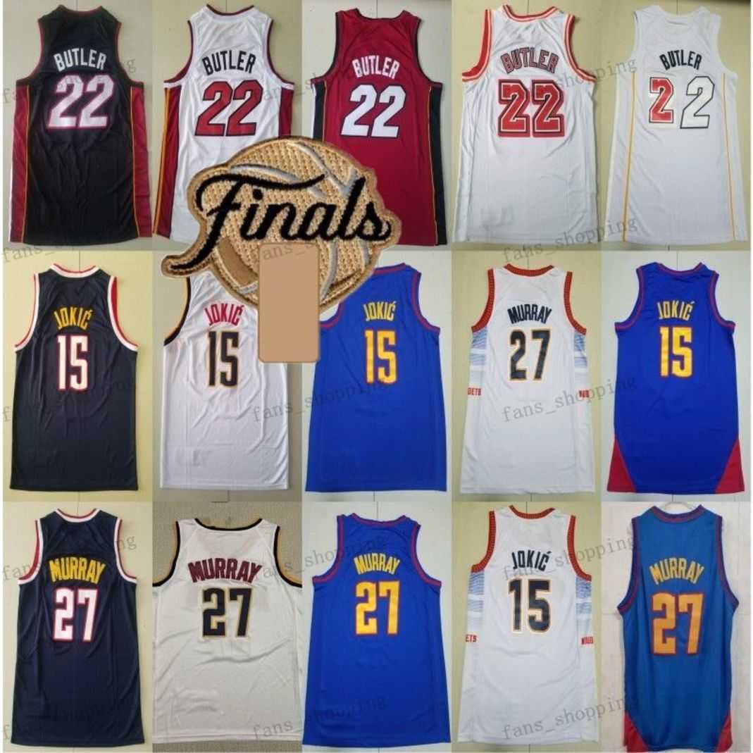 

Stitched 2023 Finals Jersey Jimmy Butler 15 Jokic 27 Murray 13 Adebayo 2022-23 white black red Men S-6XL Basketball Jerseys, As