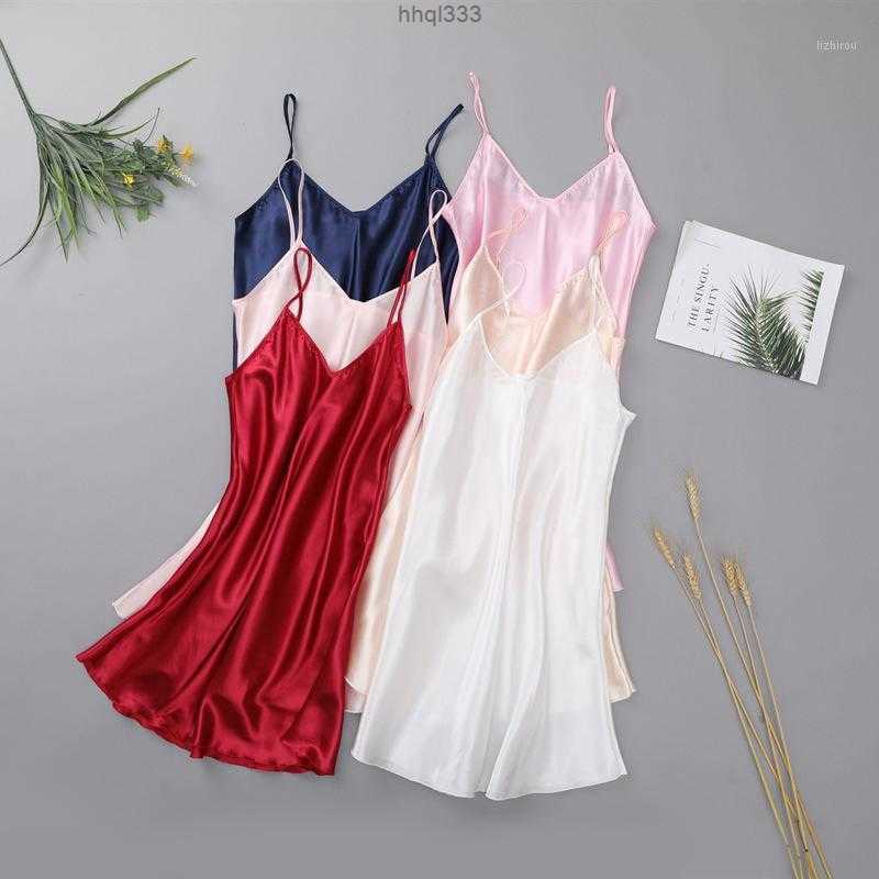 

B3fe Camisoles & Tanks Baldauren Dressing Gown Bridesmaid Skirt Wedding Evening Imitation Silk Pure Color Suspender Nightdress, Meat meal