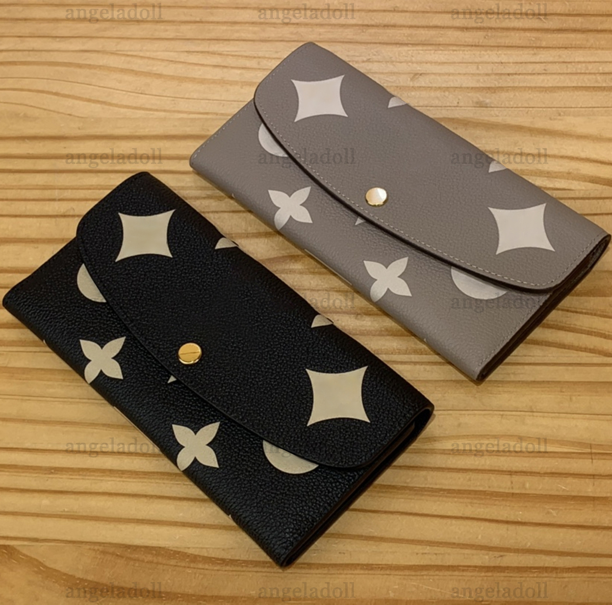 

10A Mirror Quality Designers 19cm Emilie Wallet Womens Embossed Pattern Card Holder Black Real Leather Coin Purse Lady Credit Card Wallets Luxury Fashion Box Bags, Taupe