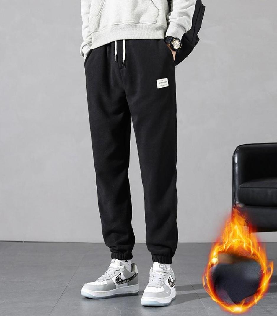 

Men039s Pants Doublesided Polar Fleece Casual Plus Velvet Thickening Winter Style Footwear Trend Simple Sweat Men5837731, Black