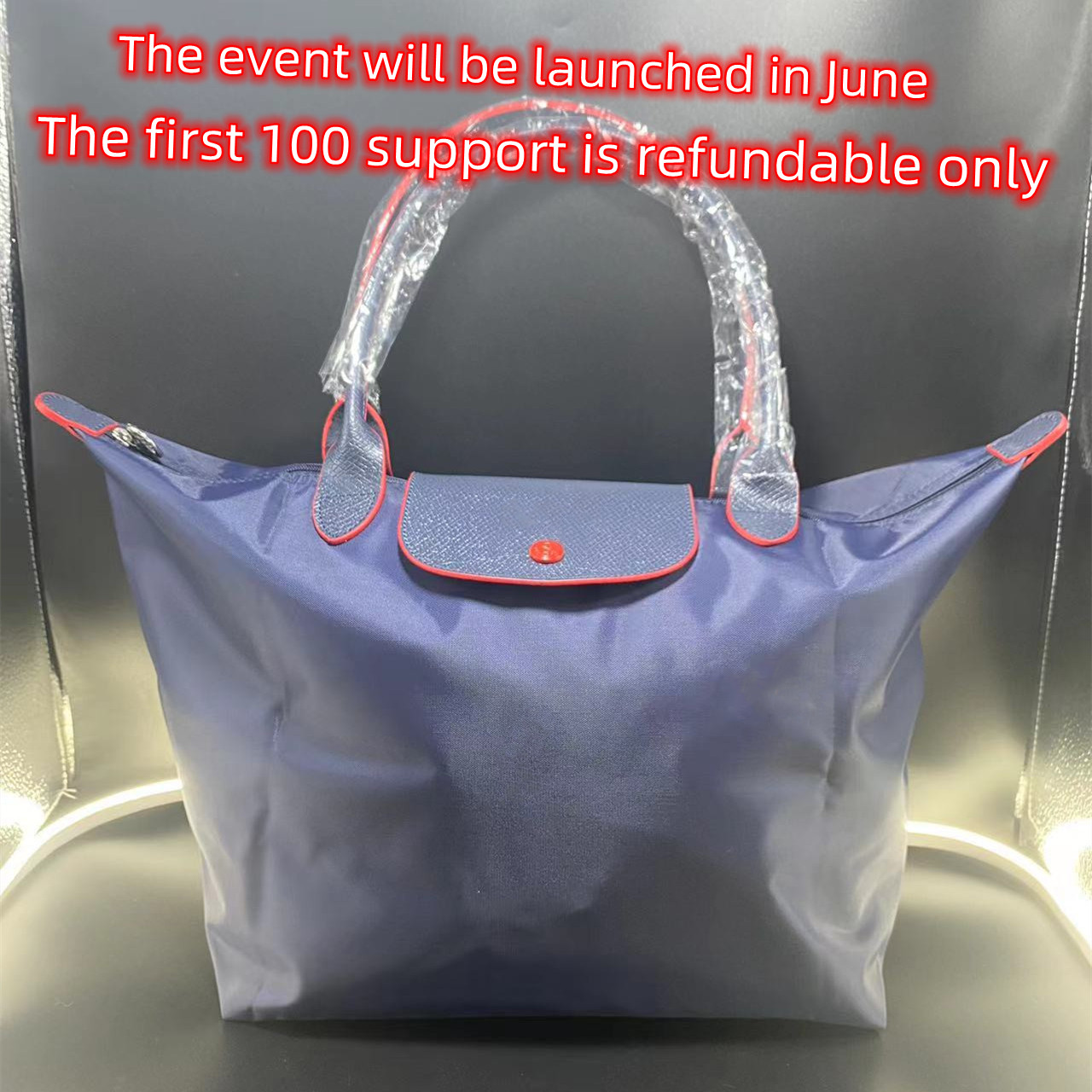 

Fashion brand shoulder bag French top leather women's handbag Tote designer's new nylon waterproof folding dumpling wallet large capacity leisure shopping bag, 21anniversary style + embroidery logo
