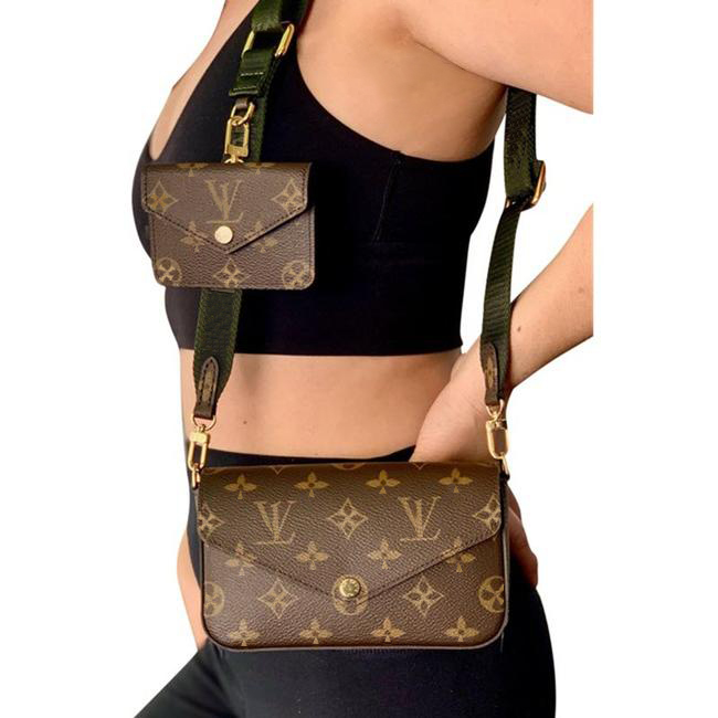 

Multi Pochette Accessoires 3-IN-1 luxury wallet mini PU purses crossbody designer bag woman handbag shoulder bags designer women luxurys handbags wallet dhgate bag, Pink 17.5cm