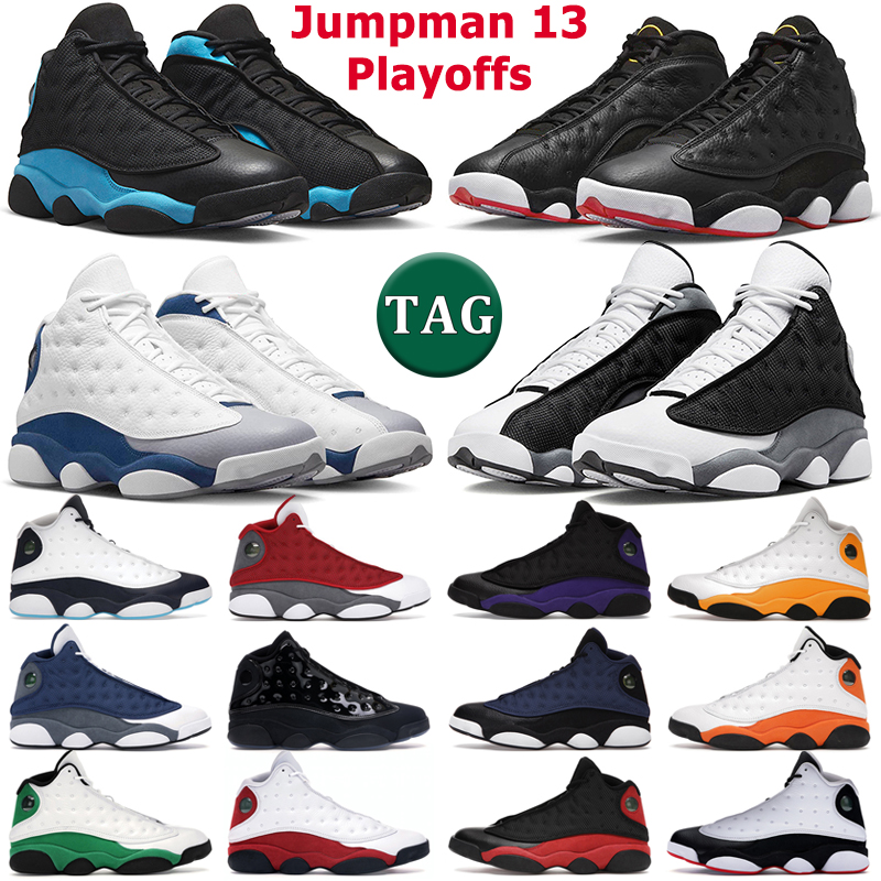 

13 men basketball shoes 13s Playoffs Black Flint University French Blue Court Purple Obsidian Del Sol Lucky Green Wolf Grey Dirty Bred mens trainers sports sneakers, 19