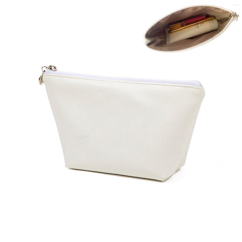 

Duffel Bags 2023 PU Water-resistant Makeup Pouch Portable Cosmetic Cute Ladies Travel Toiletry Bag, White