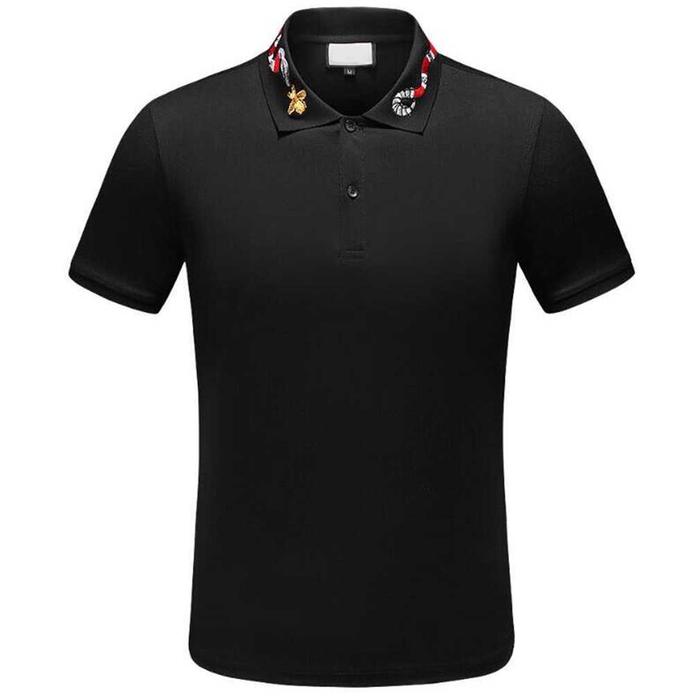 

Summer Tee T-Shirt For Mens Designer Polo Shirts High Street Embroidery Garter Snakes Little Bee Print Clothing Men Classic Polos Shirt CLHJ, Black2