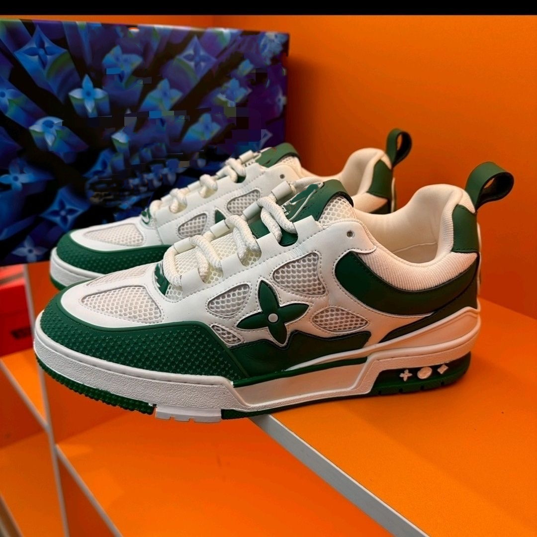 

Designer Skate Sneaker 1854 Casual Shoes Men Sneakers Rubber Platform Flowers Trainers Genuine Leather Lace-up Skate Shoes Running Shoe 05