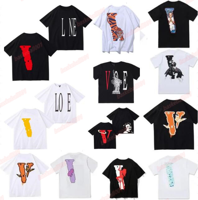 

Newest Mens Womens Designers t Shirts Loose Tees Fashion Brands Tops Man s Casual Vlones Shirt Luxurys Clothing Polos Shorts Sleeve Clothes White Blue PINK, Aqq