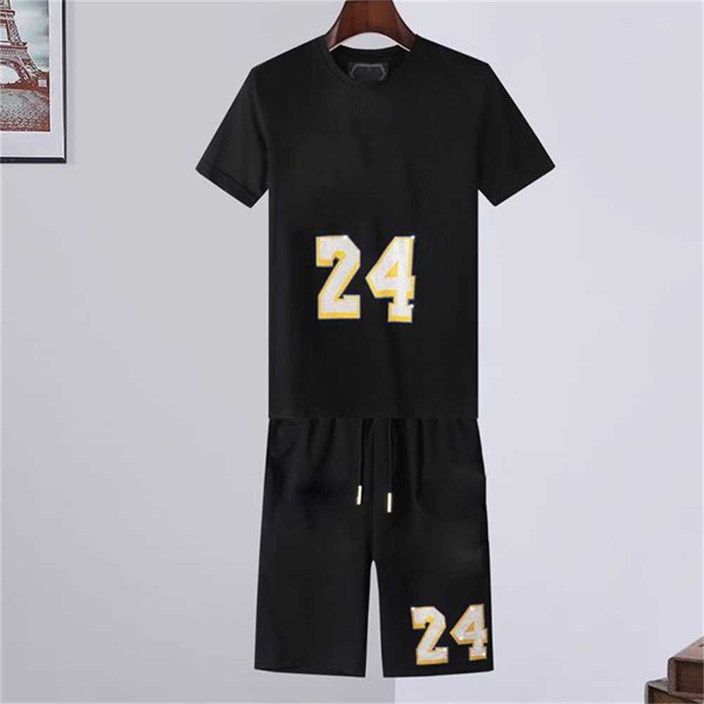 

crystal Skull designer T Shirts pants Piece Sets Mens Summer Tracksuits Casual Punk Solid Tshirt print letter dollar tops Tee Skateboard clothing Bear sh YDGH