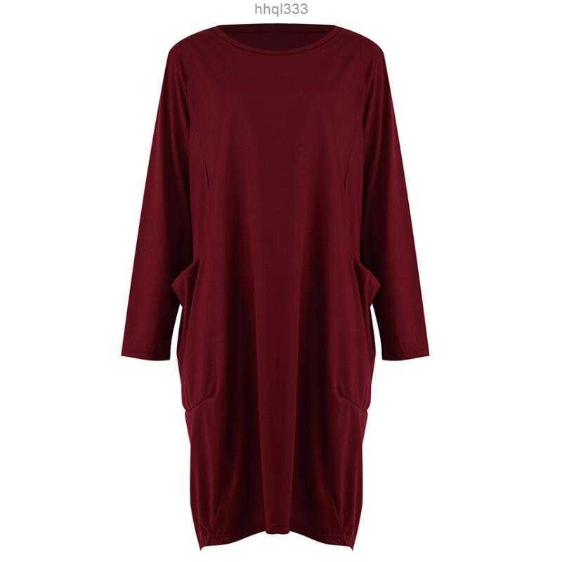 

O63d 1f2u Maternity Dresses Women Casual Loose Cotton Dress with Pocket Ladies o Neck Long Tops Female t Shirt Streetwear Plus Size 5xl Vestidos, Yellow