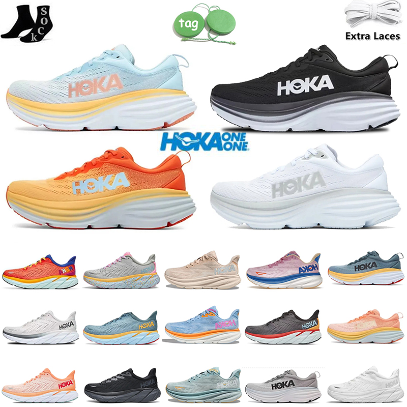 

2023 Carbon x 2 on Cloud Hokas Running Shoes Hoka Bondi 8 Clifton 9 8 Womens Mens Og Summer Soog Floral Free People Fashion Outdoor Sports Sneakers Designer Trainers, E29 clifton 9 white 36-45