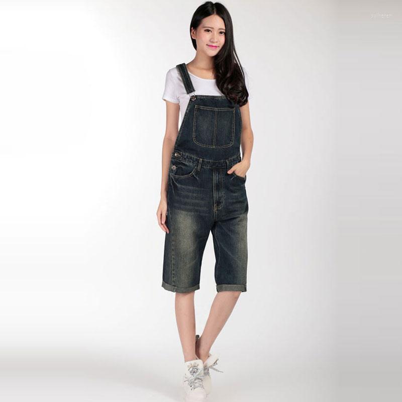 

Women' Jumpsuits 2023 Modis Large Size Loose Denim Overalls Ladies Strap Five Pants / Jumpsuit High Waist Jeans -4XL, Dark blue