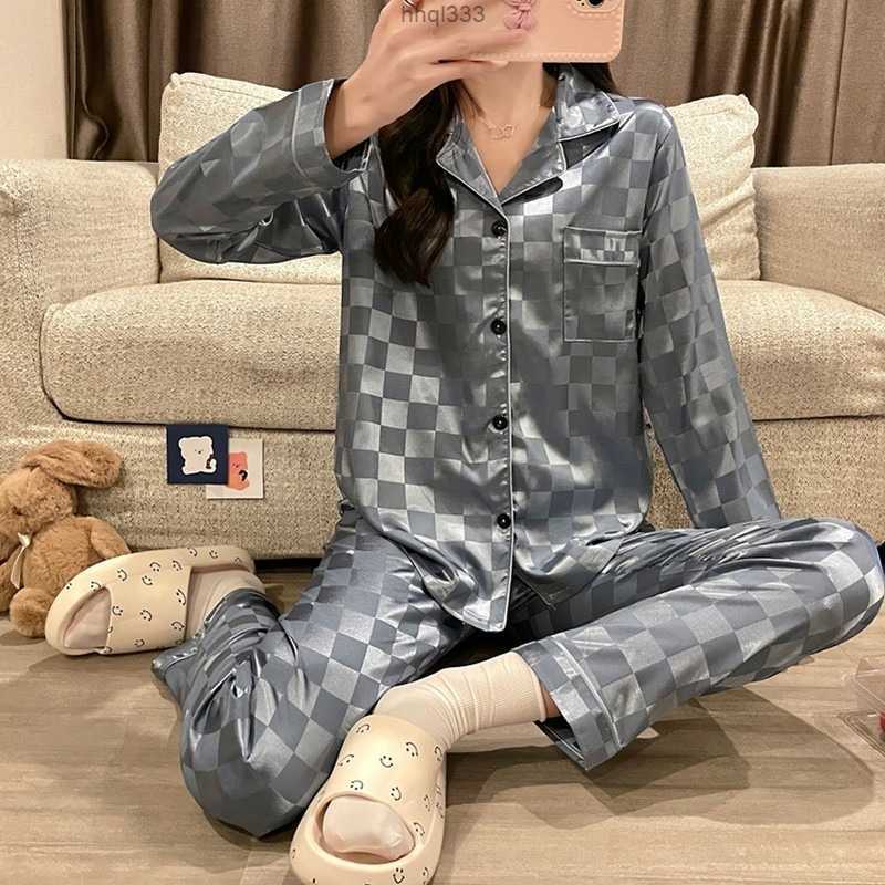 

072j 2ni1 Womens Silk Pajamas Suit Sexy Long Sleeve Sleepwear Satin Underwear Plus Size Lingere Home Clothes 2-piece Loungewear 220309, Dy9200 red