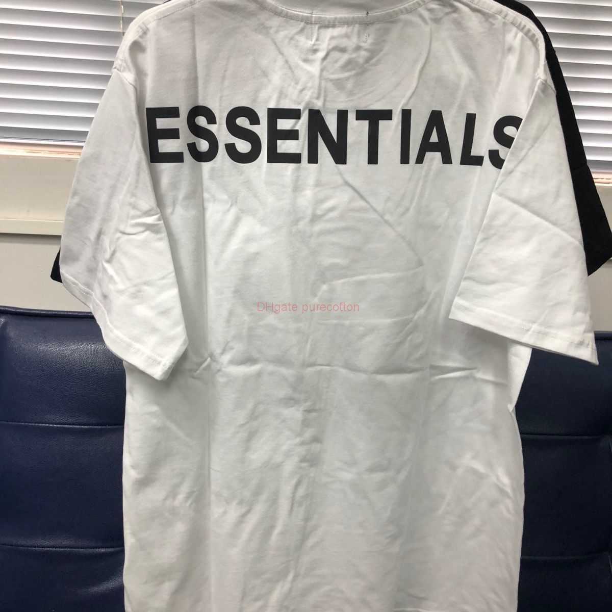 

Designer Fashion Clothing ESS Tees Tshirts Fears Of God Pure Cotton Essen Short Sleeved Tested FOG Classic Back Reflective Letter Trendy Brand Tshirt for Men Women Lo, White