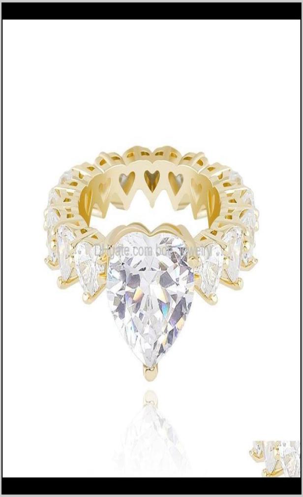 

Jewelryheart Zircon For Women Fashion 18K Gold Rhodium Plated Copper Wedding Luxury Hip Hop Rings Drop Delivery 2021 Hwuvj2893052