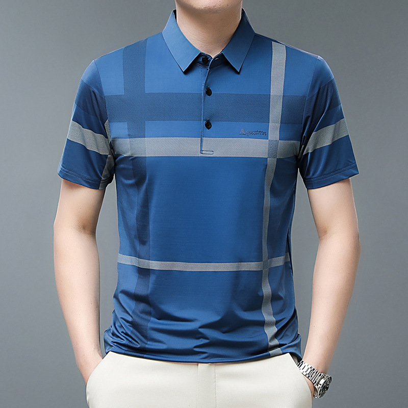 

Men's Polos Men's Polo Shirt Summer Short Sleeve T-shirt Striped Printing Button Loose Plus Size Casual Comfort Fashion Tops 230530 5TYR8, Deongaree
