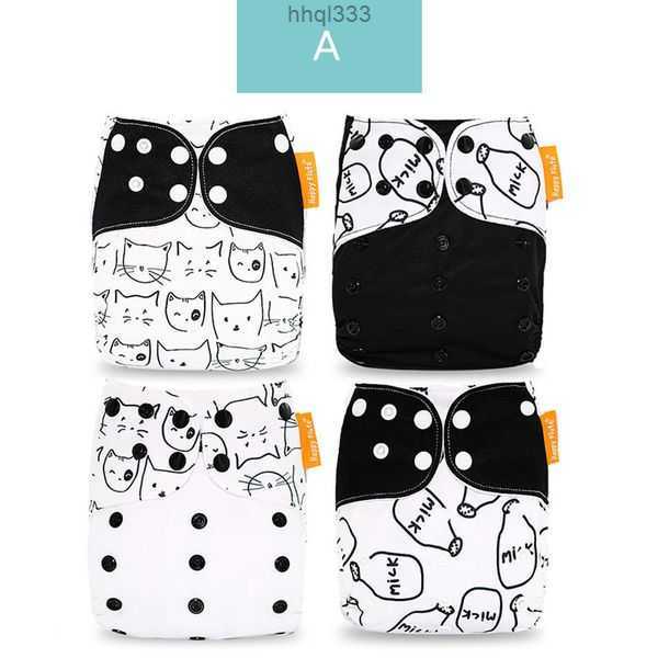 

5crs E72b Cloth Diapers Happyflute Fashion Style Baby Nappy 4pcsset Cover Waterproof Reusable 230203, Bk10
