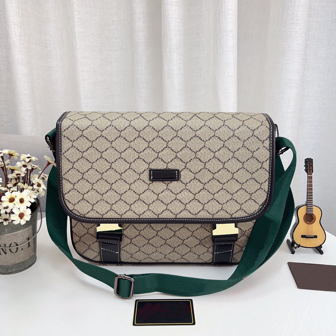 Designer mens briefcase Luxury cross body shoulder bags for man women fashion computer bag Large capacity black khaki-image-871958117