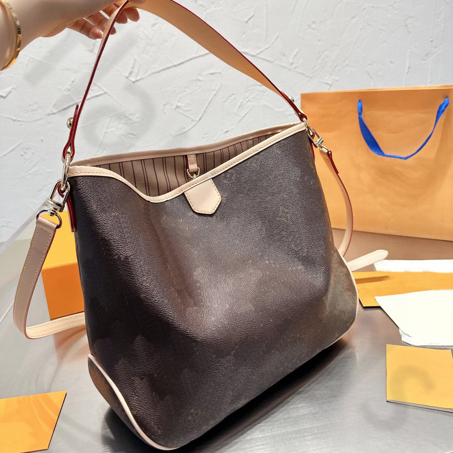 brown tote handbags classic flowers designer bags designer women bag crossbody bags for women large tote luxurys handbags shopping shoulder bags-image-925065756