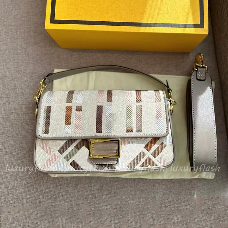 Designer Baguette Bags 2024 Summer Canvas Shoulder Bag Ladies Luxurys High-quality Color Small Fashion Armpit Crossbody Purse