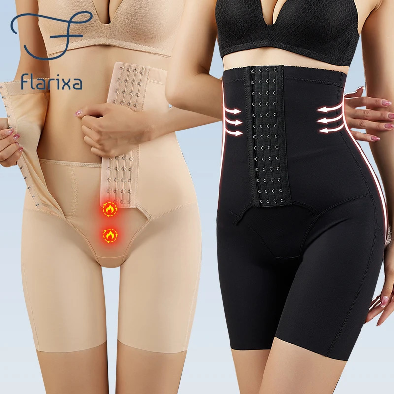 Arm Shaper Flarixa Waist Trainer Body Shaper Women High Waist Flat Belly Shaping Panties Plus Size Tummy Control Shorts Slimming Underwear 231202