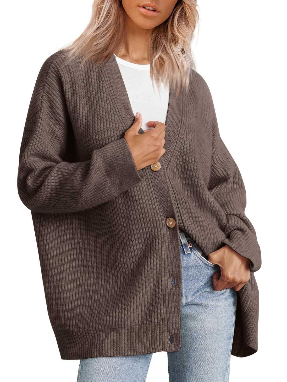 Chandails pour femmes 2026 automne et hiver nouveau Simple bouton couleur unie Cardigan pull femme L260609