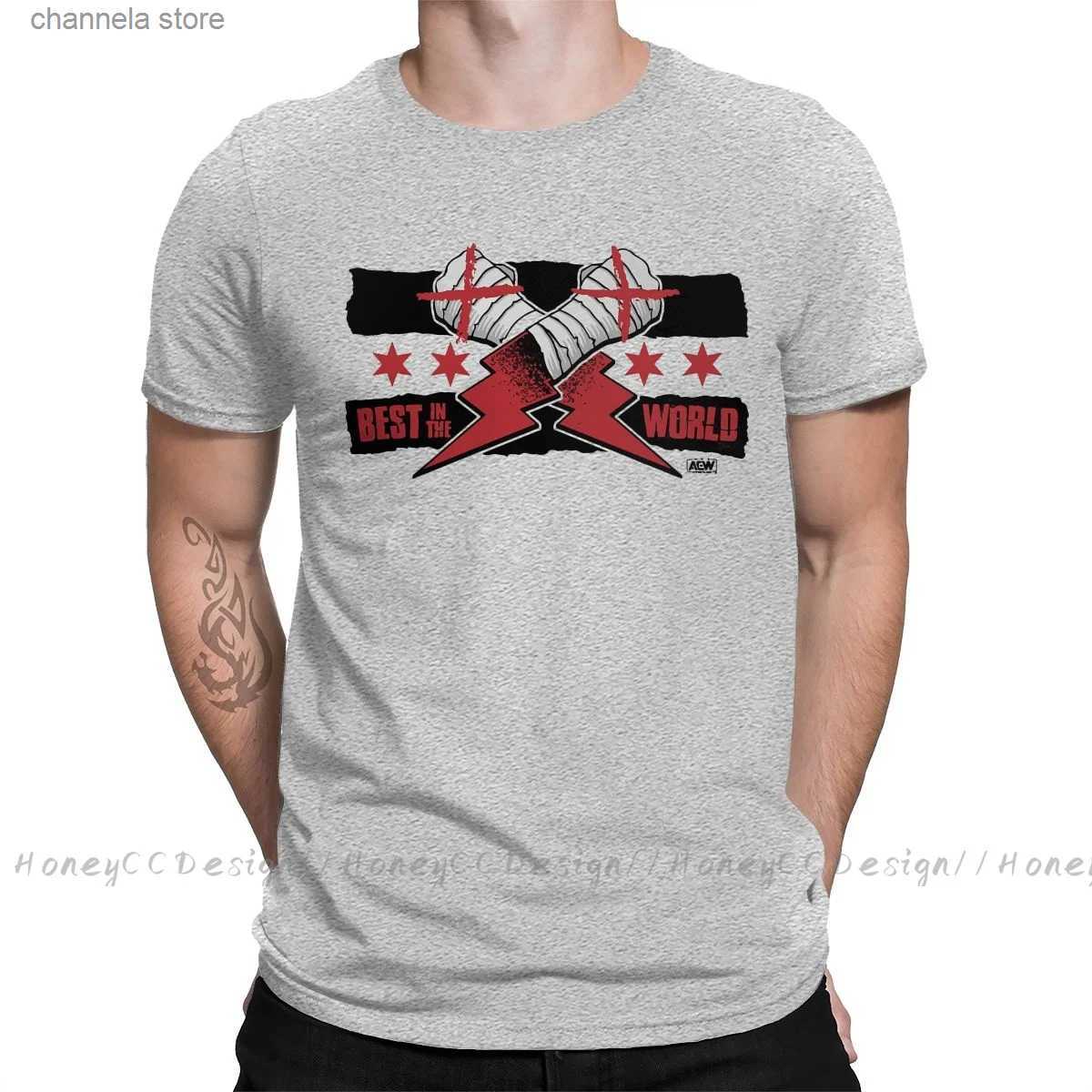Men's T-Shirts CM Punk Wrestling Combat 2021 New Arrival T-Shirt Aew Classic Unique Design Shirt Crewneck Cotton for Men TShirt T231204-image-925615484