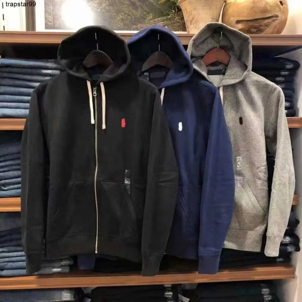 Men's Sweaters Zipper Hoodie Men Sweater Set Casual Half Zipper Hoodies Business Jumper Horse Embroidery Mens Autumn Tops Polo